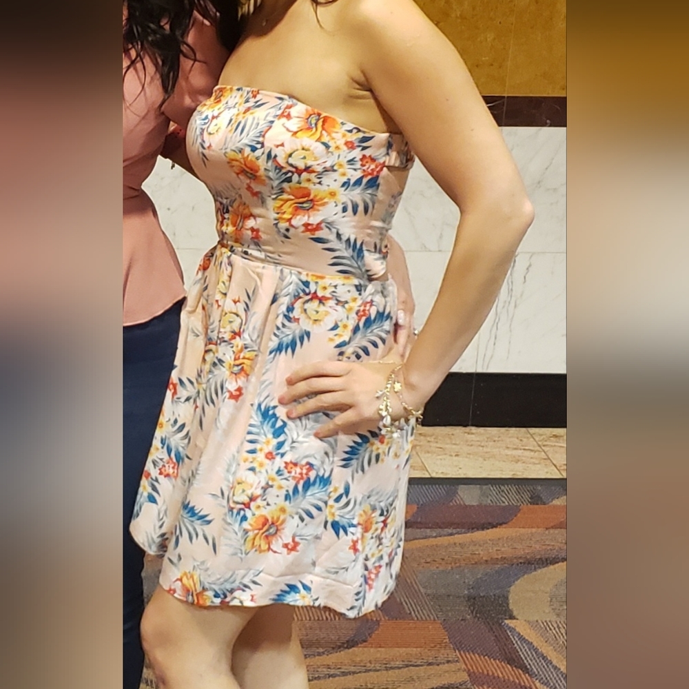 F21 Strapless & Backless Floral Dress